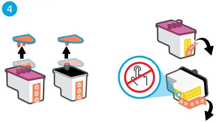 hp Smart Tank 670 Series All-in-One Printer - orange cap and