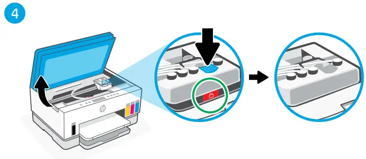 hp Smart Tank 670 Series All-in-One Printer - push down