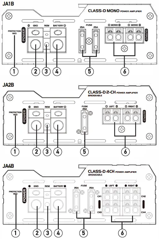 Power and Speaker Connections