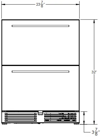 Perlick HA24RB-4-5 24 Inch ADA Height Compliant Refrigerated Drawers 2