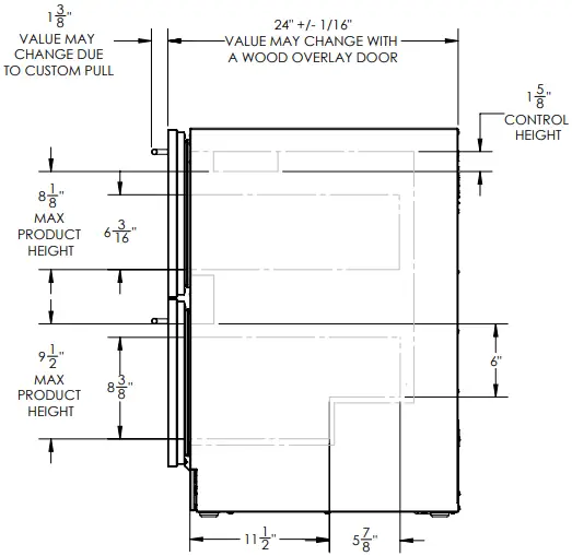 Perlick HA24RB-4-5 24 Inch ADA Height Compliant Refrigerated Drawers 3