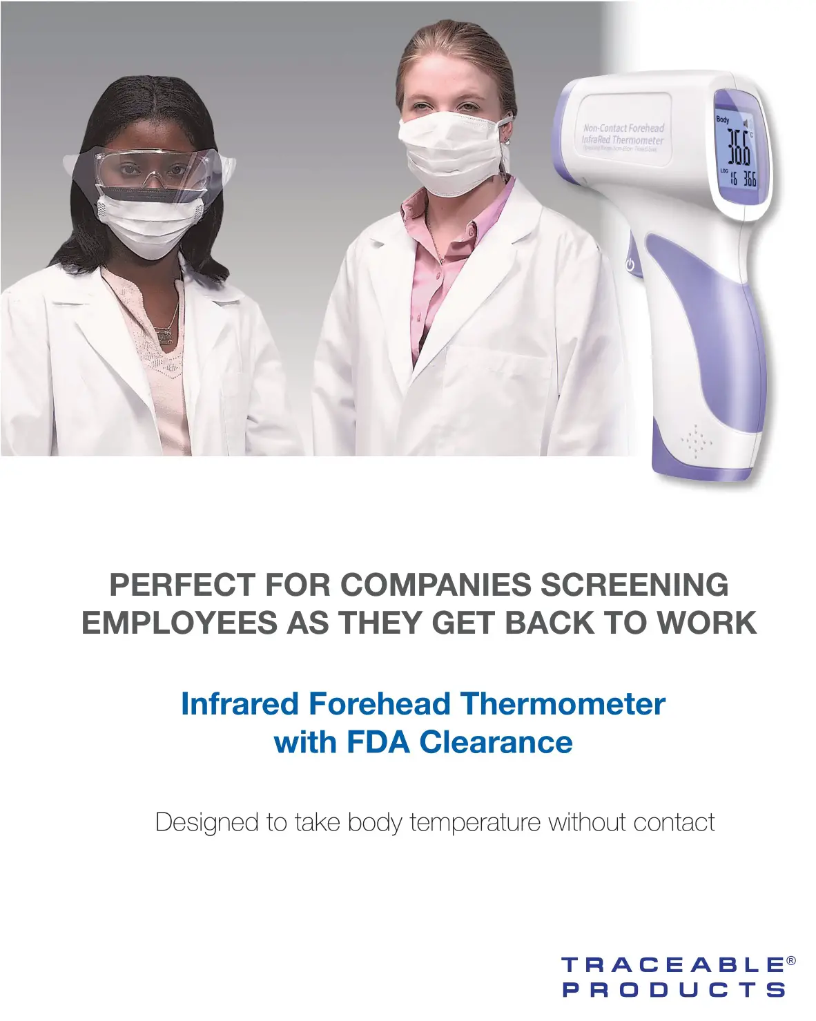 TRACEABLE Infrared Forehead Thermometer with FDA Clearance Instructions