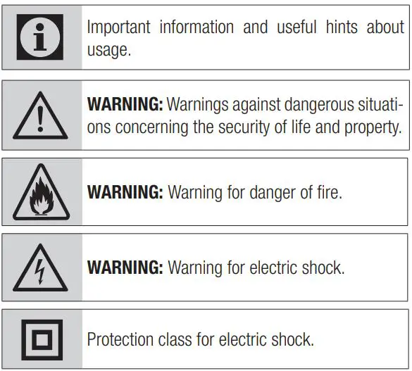 beko CFB 9433 XH Cooker Hood User Manual - Meanings of the Symbols