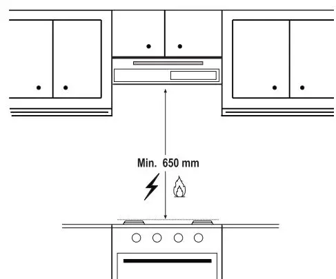 beko CFB 9433 XH Cooker Hood User Manual - Position of the appliance