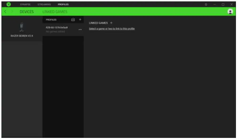 RAZER Seiren V2 X USB Microphone for Streamers - PROFILES TAB