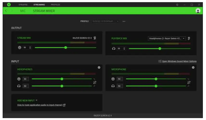 RAZER Seiren V2 X USB Microphone for Streamers - Stream Mixer