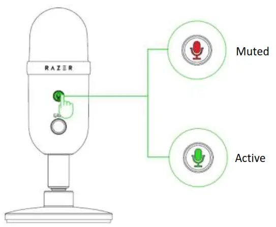 RAZER Seiren V2 X USB Microphone for Streamers - mute button
