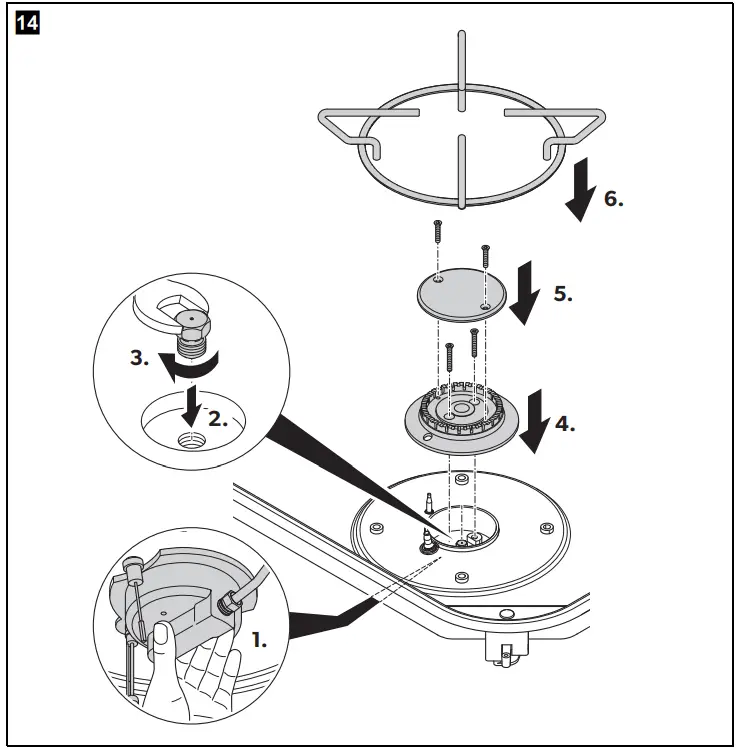 DOMETIC PI8023 Cooktop and Combination Gas Burner - Assembly
