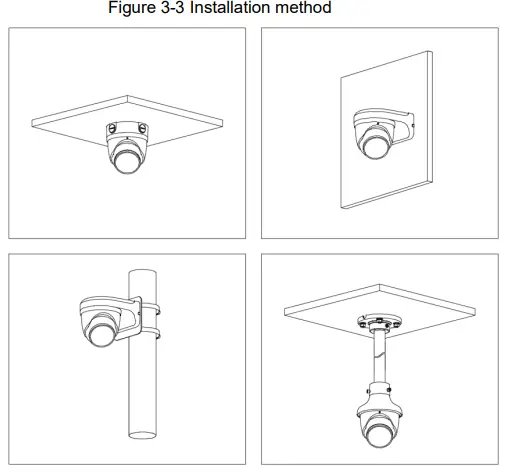 dahua HDW3849HP Eyeball Network Camera - Installation method