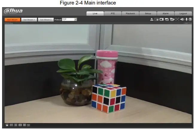 dahua HDW3849HP Eyeball Network Camera - Main interface