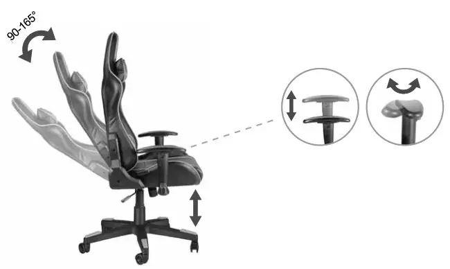 CANYON CND-SGCH3 Fobos Gaming Chair - Position setting