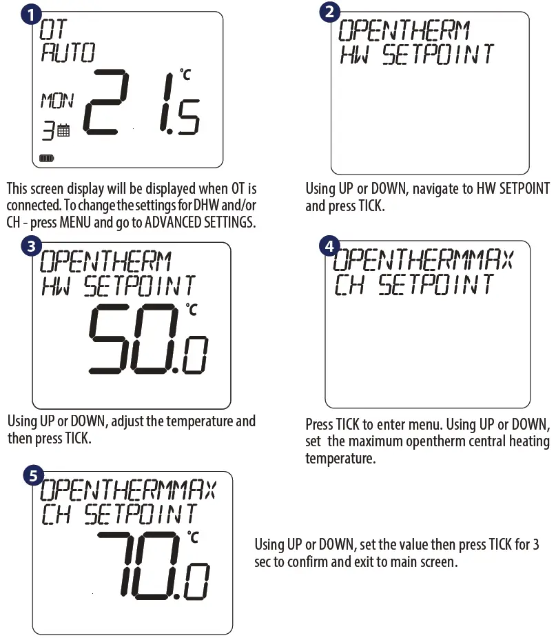 Temperature Values for Opentherm