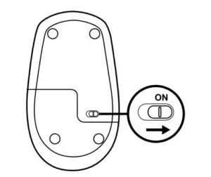 Switch the mouse to power ON.