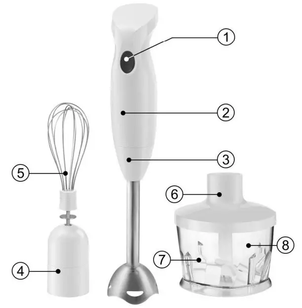 HOME element Food Processor with Hand Blender HE- Overview