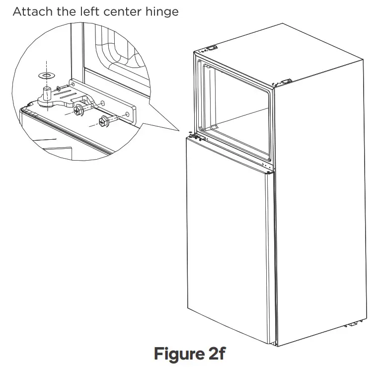 kogan 535l Top Mount Fridge - Put down the refrigerator door bottom hinge vertically