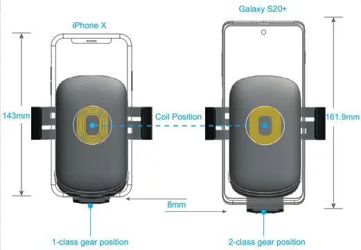 Shenzhen Itian Technology C26 Wireless Car Charger - Drop-down Holder Structure Description.