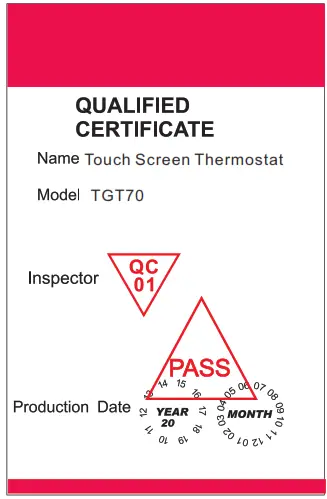 BEOK TGT70 Glass Screen Thermostat - warranty