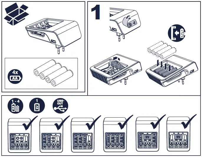 VARTA LCD Plug Charger for Cylindrical Fig1