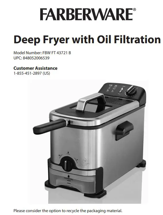 FARBERWARE Deep Fryer with Oil Filtration