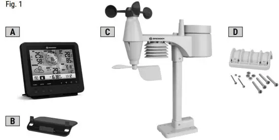 BRESSER 7002580 WiFi Colour Weather Station 5 in 1 Multisensor - Fig 1