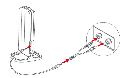 Plug the provided RCA adapter cable