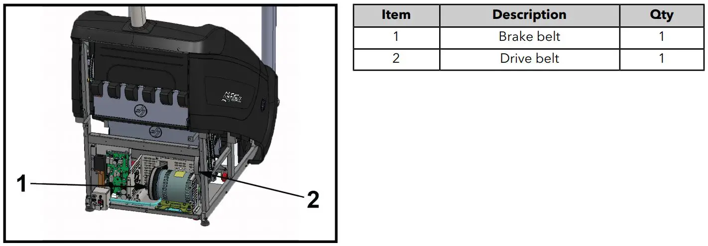 Life Fitness Power Mill Climber User Manual - Belt Inspection - Brake and Drive belts