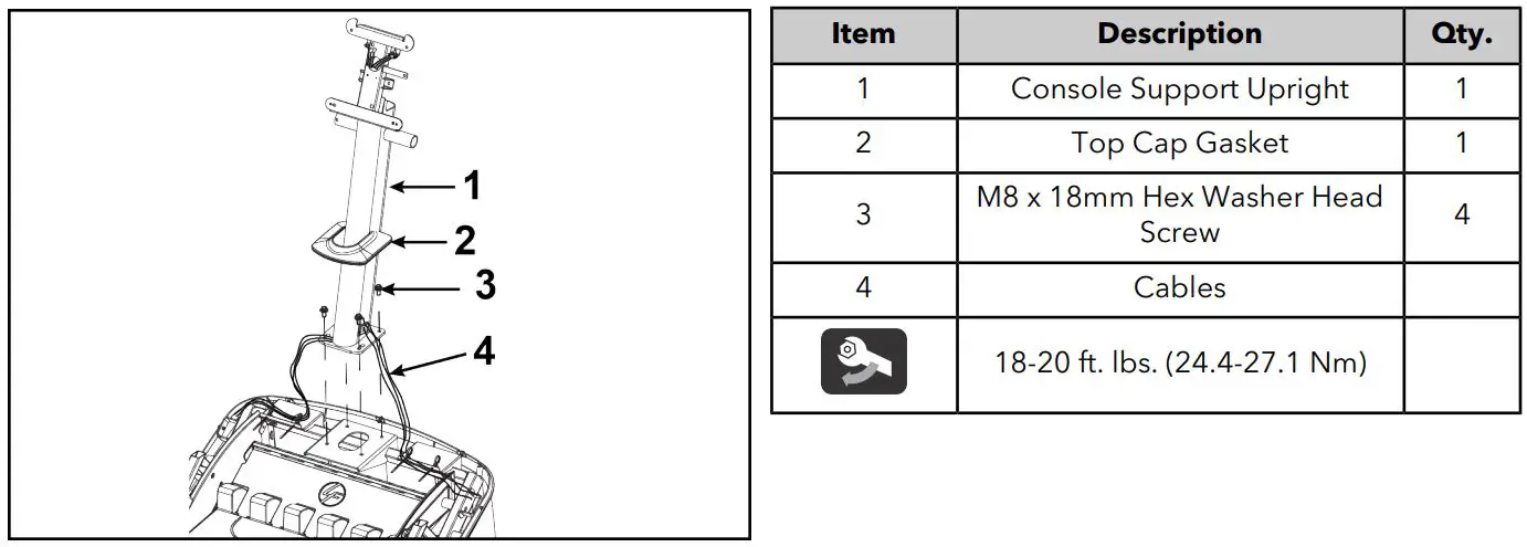 Life Fitness Power Mill Climber User Manual - Install Console Support Upright