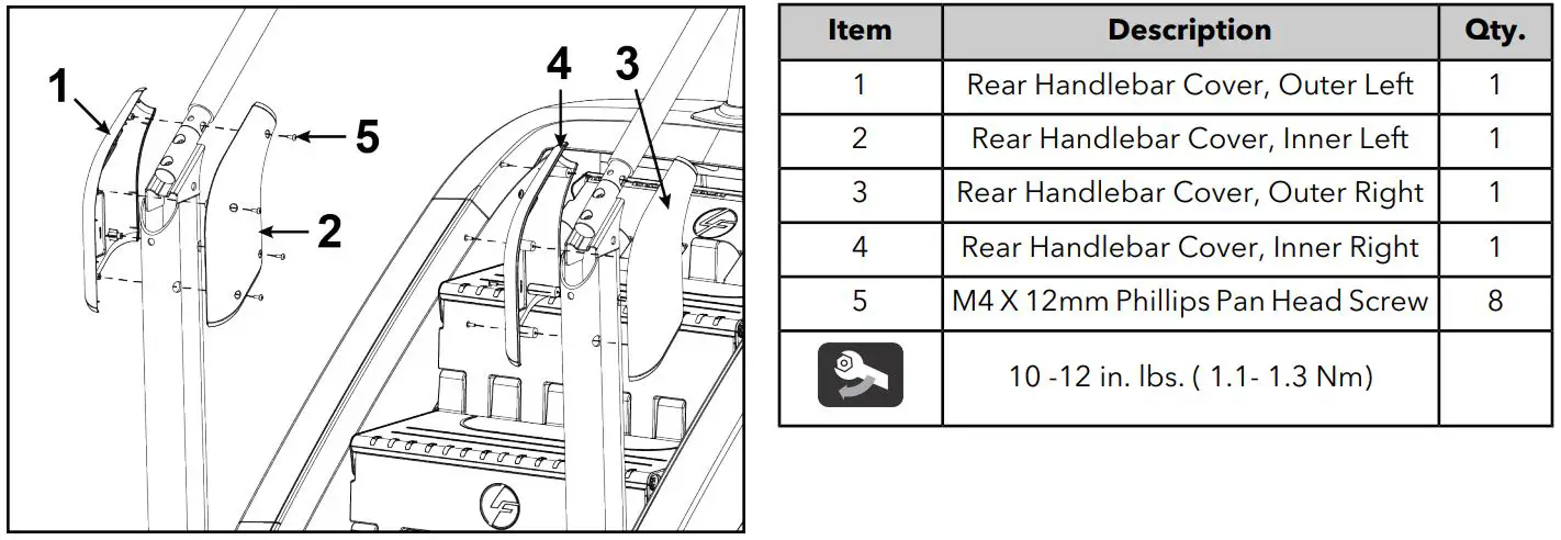 Life Fitness Power Mill Climber User Manual - Install Handlebar Covers