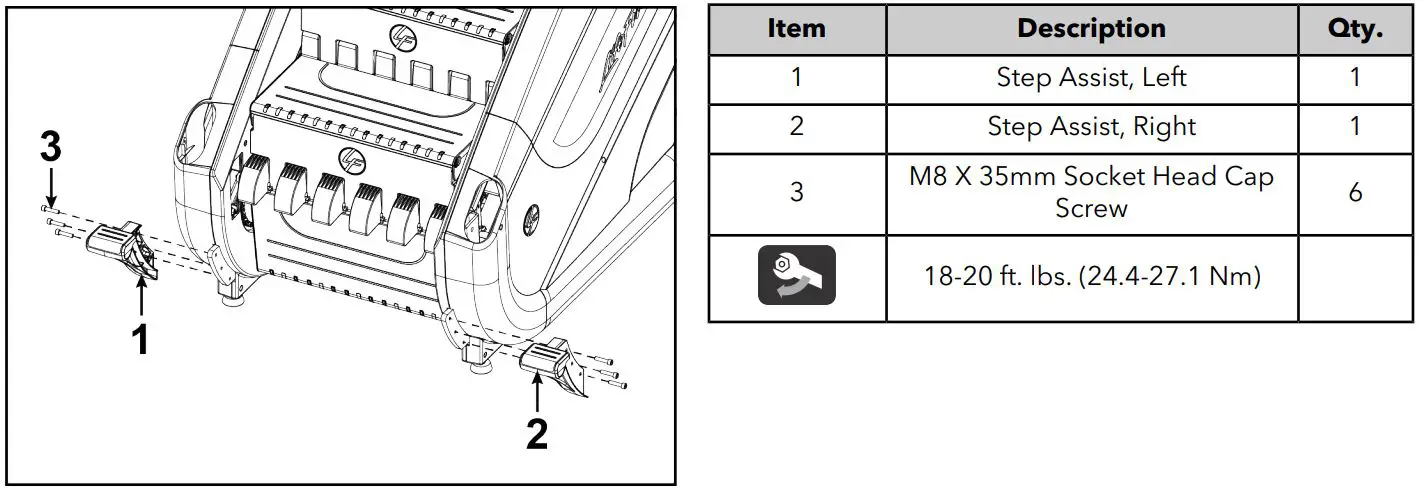 Life Fitness Power Mill Climber User Manual - Install Step Assists