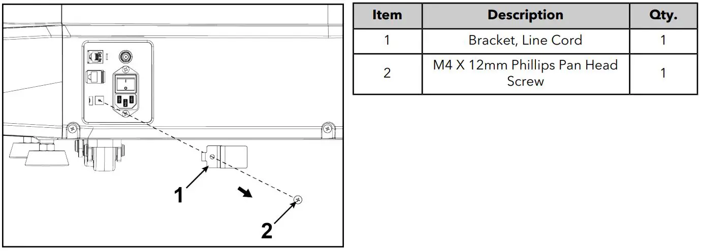 Life Fitness Power Mill Climber User Manual - Remove line cord bracket and screw