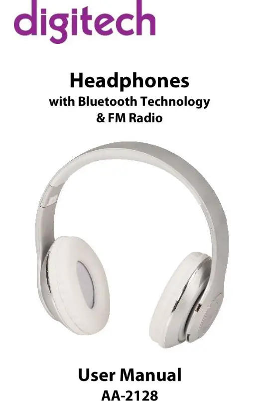 digitech Headphones Bluetooth Technology FM Radio User Manual