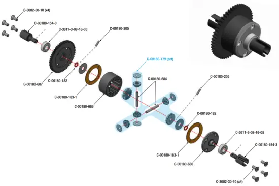 CENTRE DIFFERENTIAL - EXPLODED VIEW