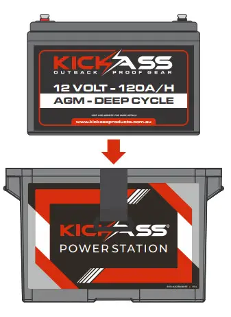 KICKASS KAJB Portable Power Station with Integrated 25A DCDC Charger - GETTING STARTED 2