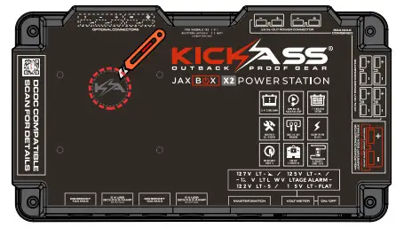 KICKASS KAJB Portable Power Station with Integrated 25A DCDC Charger - Mounting on box 2