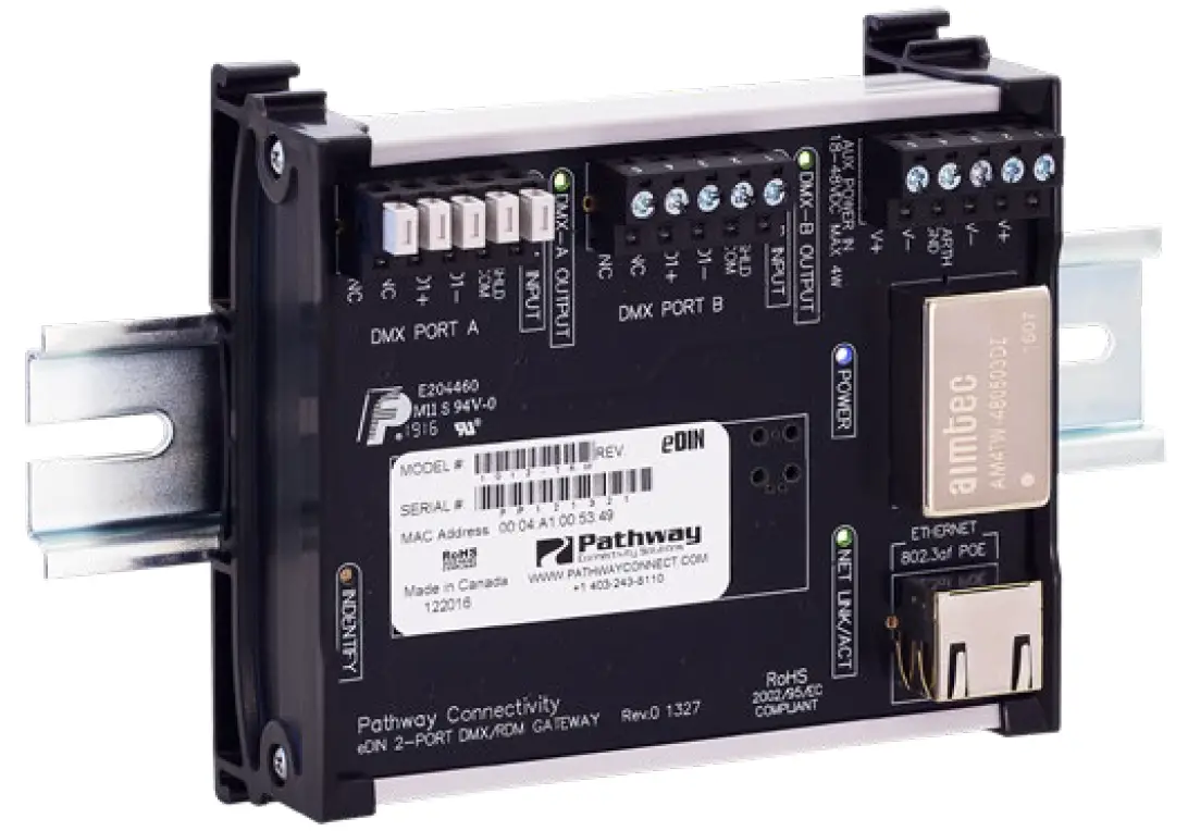 Pathport DIN-Mount DMX-RDM Ethernet Gateway PRODUCT
