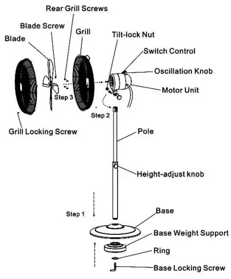 celsius 40cm Copper Pedestal Fan-fig2