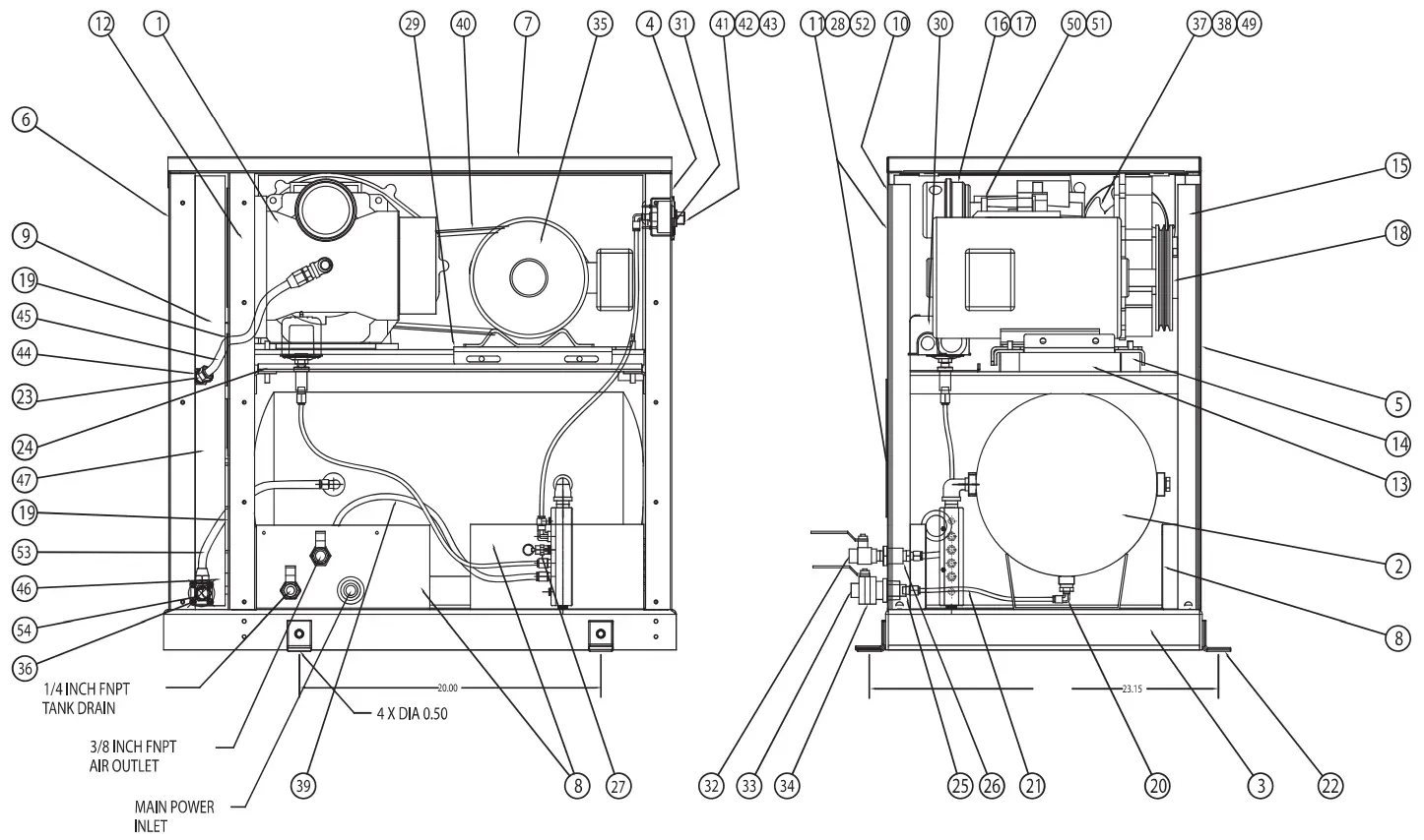 POWEREX SES0508 2 HP or 5 HP Scroll Enclosure Air Compressors - FIG 4