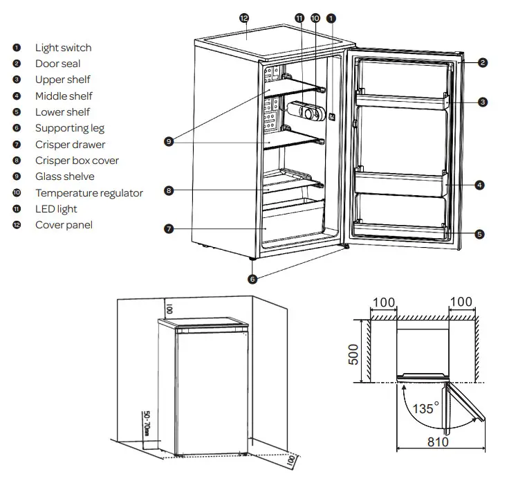 INVENTUM KK475W Freestanding Cooler - Figure 2
