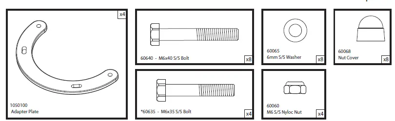 SCANSTRUT 50100 Mast Mount Adapter Kit 1