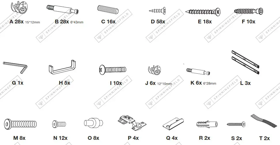 VonHaus 3000327 Riley Rattan Large Wooden Sideboard - HARDWARE 1