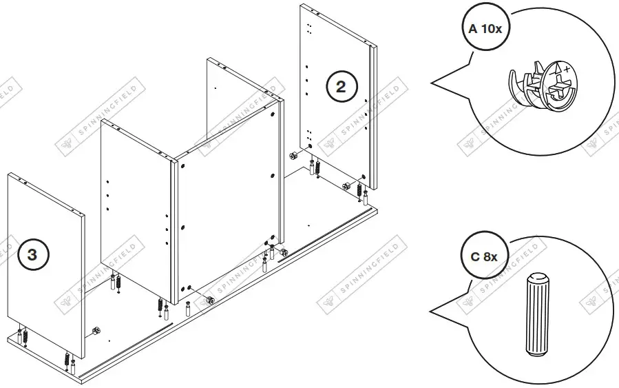 VonHaus 3000327 Riley Rattan Large Wooden Sideboard - HARDWARE 10