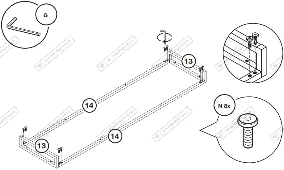 VonHaus 3000327 Riley Rattan Large Wooden Sideboard - HARDWARE 13