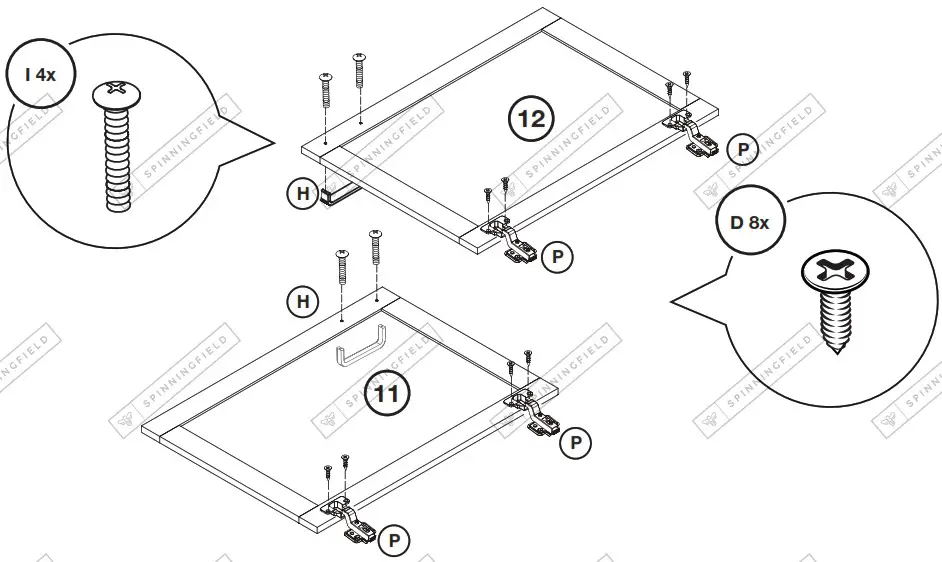 VonHaus 3000327 Riley Rattan Large Wooden Sideboard - HARDWARE 15