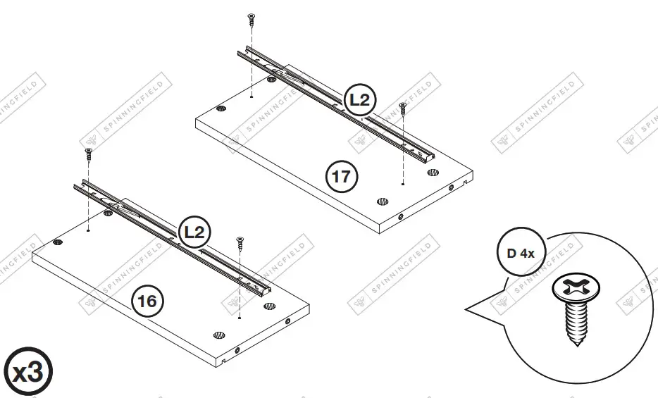 VonHaus 3000327 Riley Rattan Large Wooden Sideboard - HARDWARE 4