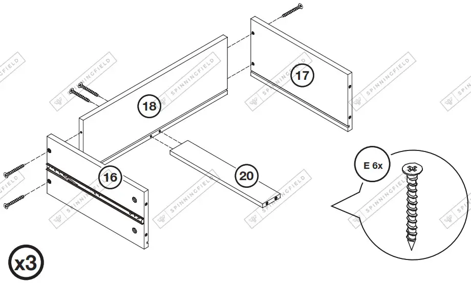 VonHaus 3000327 Riley Rattan Large Wooden Sideboard - HARDWARE 5