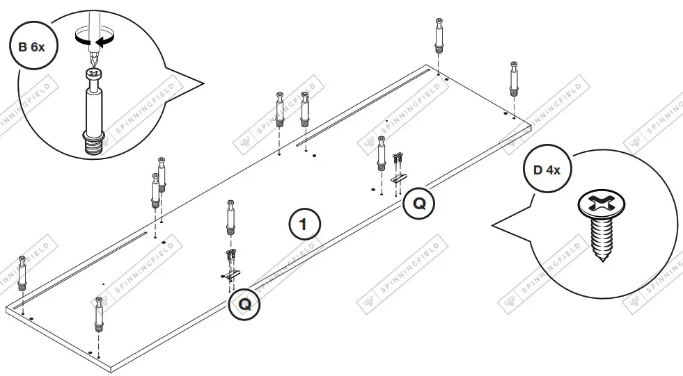 VonHaus 3000327 Riley Rattan Large Wooden Sideboard - HARDWARE 7