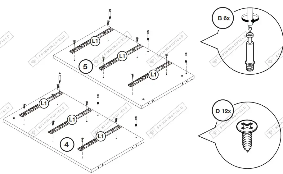 VonHaus 3000327 Riley Rattan Large Wooden Sideboard - HARDWARE 8