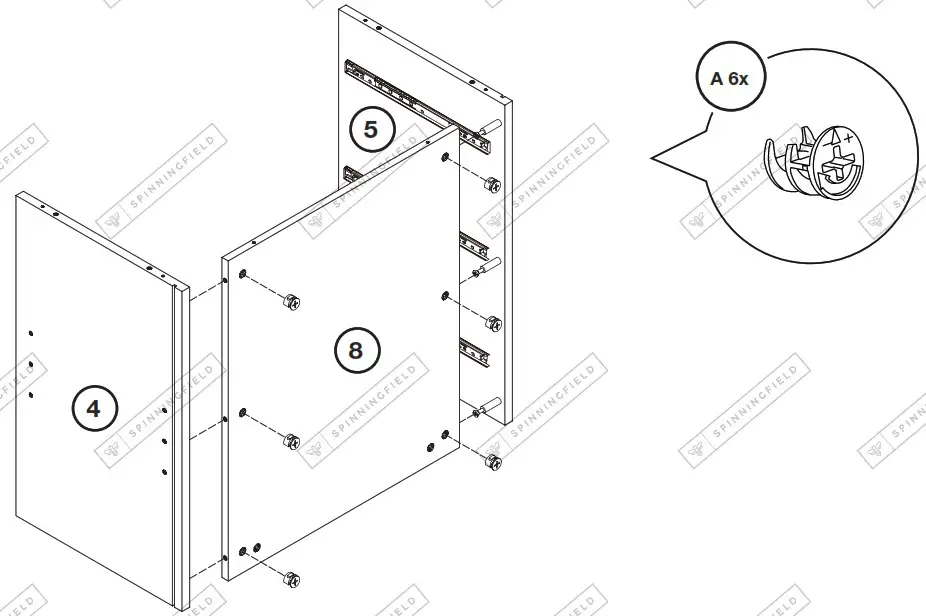 VonHaus 3000327 Riley Rattan Large Wooden Sideboard - HARDWARE 9