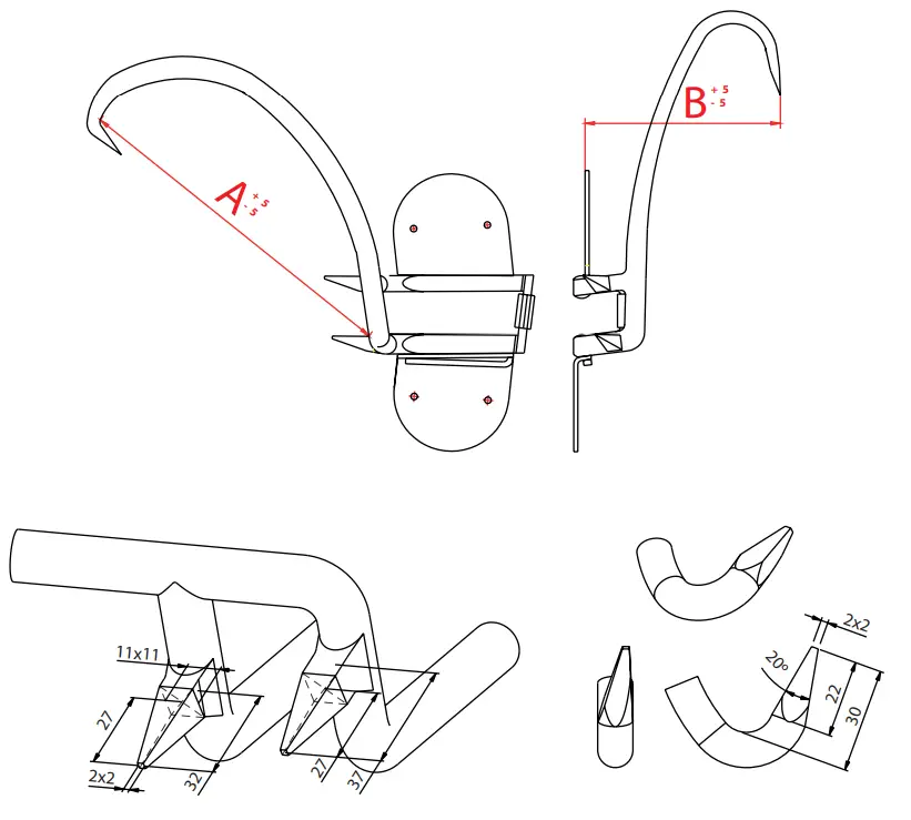 ENSTO ST155.8 Pole Climbing Irons - fig 1
