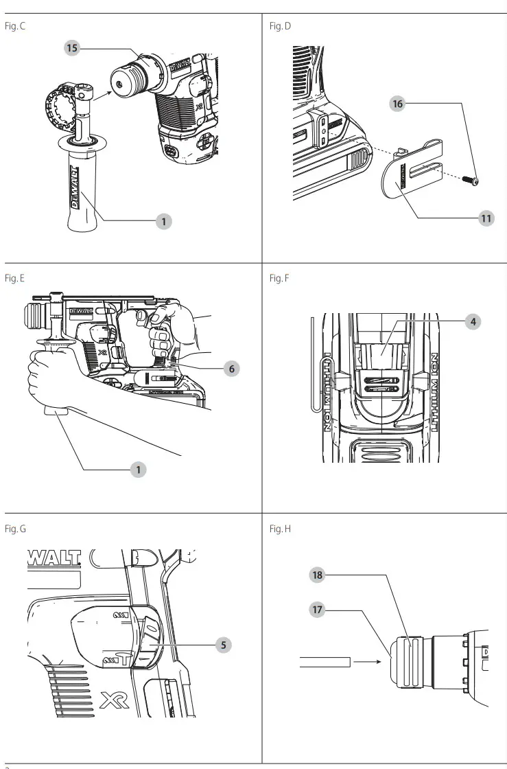 DEWALT XR DCH172 Brushless Cordless SDS Plus Rotary Hammer Kit - Fig1